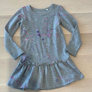 Rockcandy by Lester’s Girls Grey Splatter Paint Sweatshirt Dress - Size 5 years